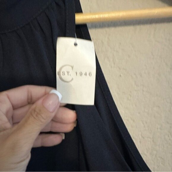 Cato Navy Ruffle Jumpsuit M Halter Wide-Leg | Elegant Chic Coquette NWT - Picture 7 of 10